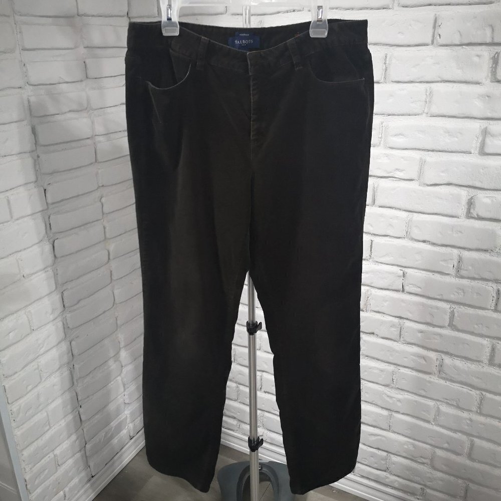 Talbots Heritage Ladies Size 14 Dark Brown Corduroy Straight Leg Pants